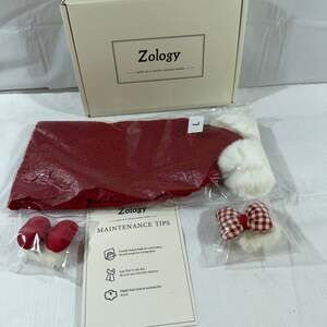 Zology Red & White Holiday Pet Accessory Set - Size Large - New with Box lg
